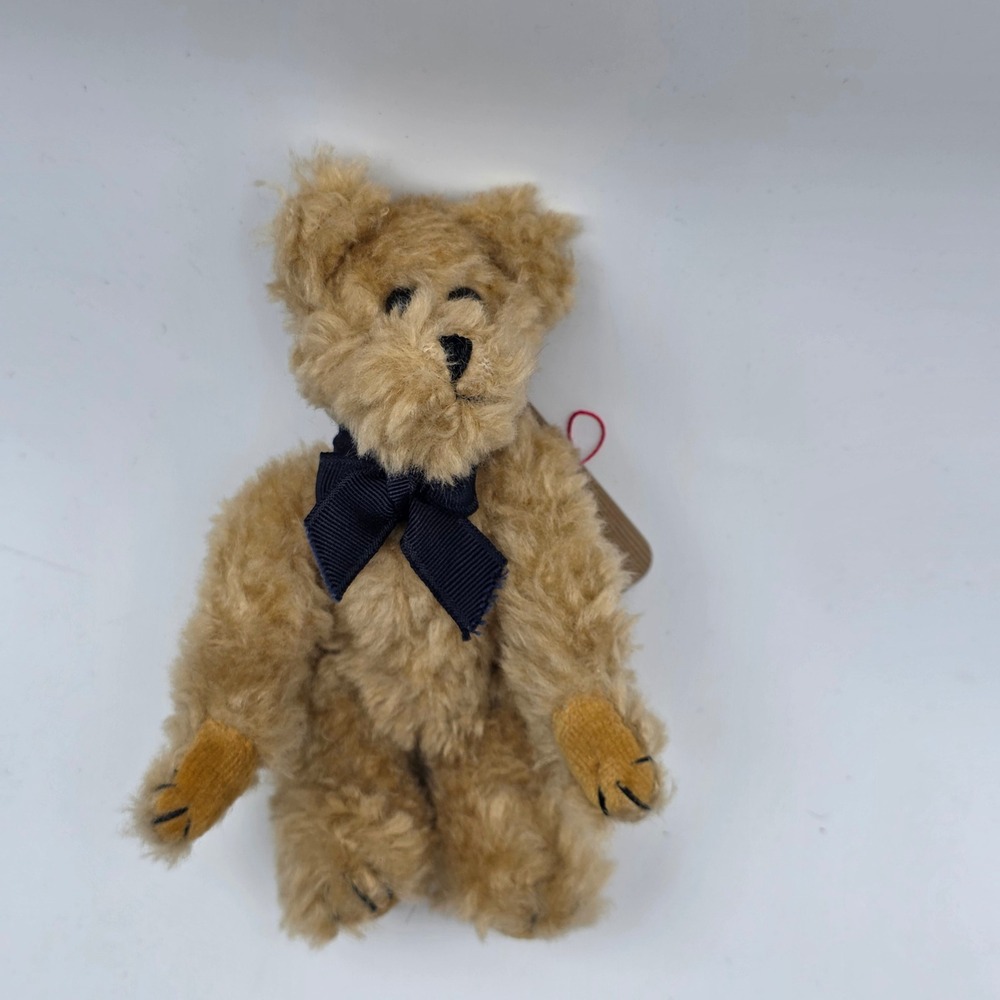 Boyds Bears Spencer Teddy Bear Small Tan Plush Archive Collection Navy Bow